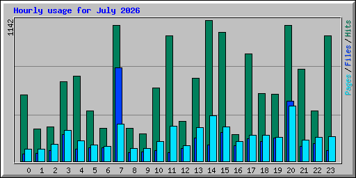 Hourly usage for July 2026